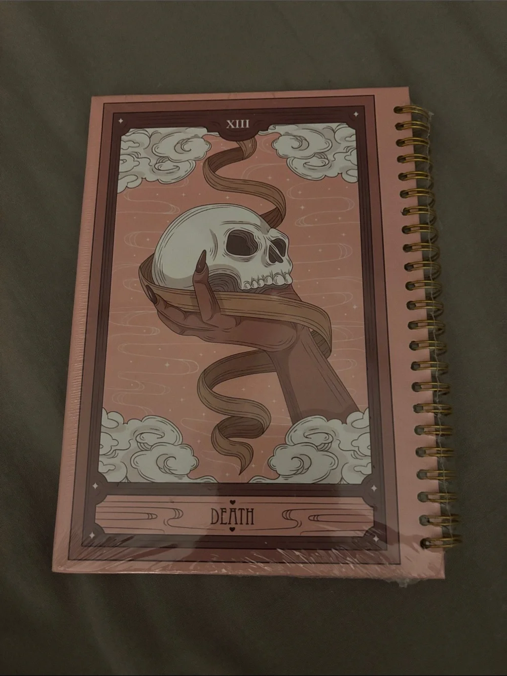 Tarot Death Spiral Skull Spiral-Bound Notebook 5.5”x8.3” 80 pages- Pink